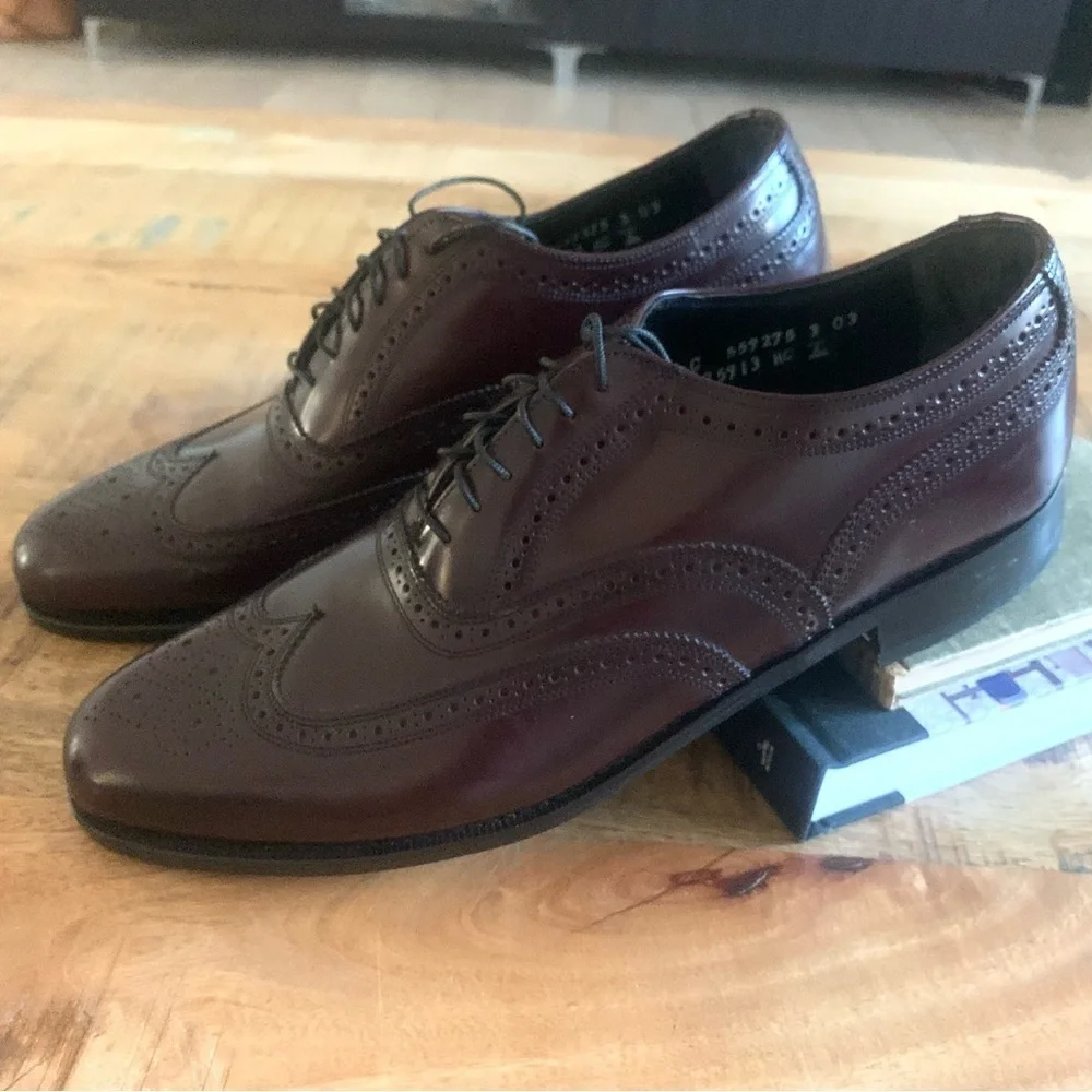 Florsheim Wingtip Leather Lace Up Formal Maroon Shoes Size 11
